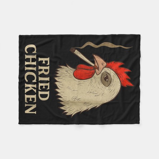 Weed Meme Funny Fried Chicken Smoking Fleecedecke (Vorderseite (Horizontal))