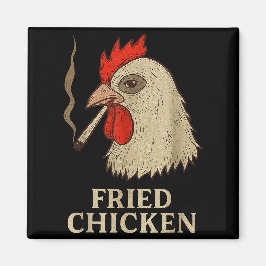 Weed Meme Funny Fried Chicken Smoking  Magnet (Vorne)