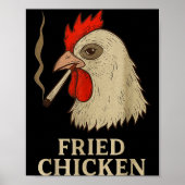 Weed Meme Funny Fried Chicken Smoking  Poster (Vorne)