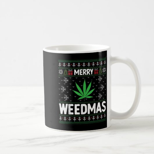 Weed Merry Weedmas Xmas Smoking Kaffeetasse (Rechts)