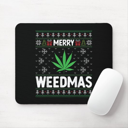 Weed Merry Weedmas Xmas Smoking Mousepad (Mit Mouse)