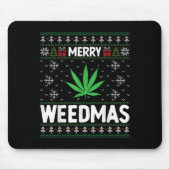 Weed Merry Weedmas Xmas Smoking Mousepad (Vorne)