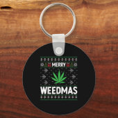 Weed Merry Weedmas Xmas Smoking  Schlüsselanhänger (Vorderseite)
