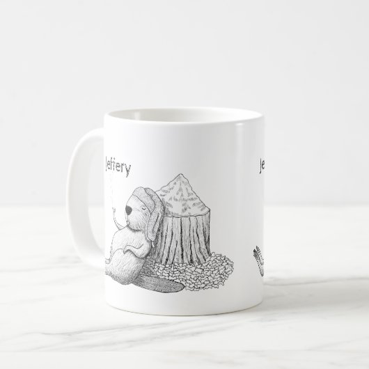 Weed Srauking Relaxing Beaver Funny Individuelle N Kaffeetasse (Vorderseite Links)