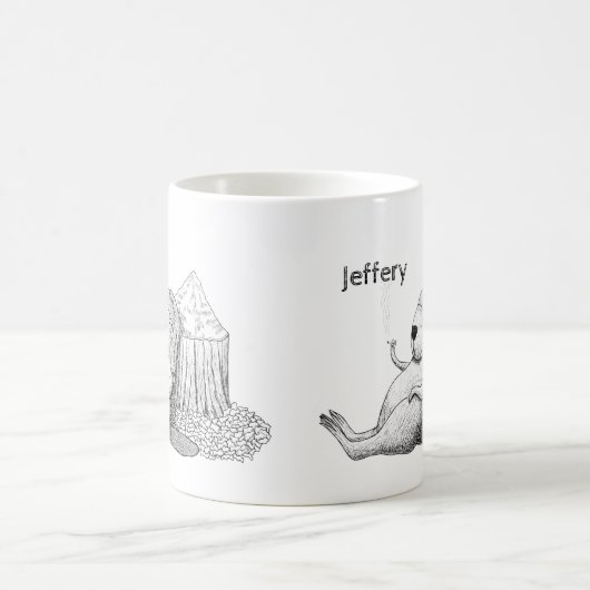 Weed Srauking Relaxing Beaver Funny Individuelle N Kaffeetasse (Mittel)