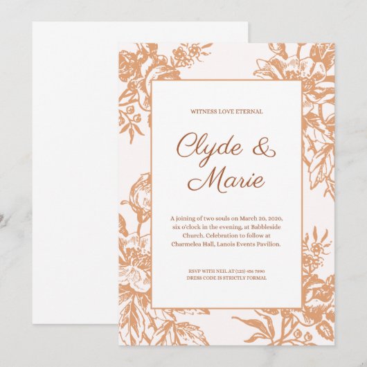 Weedding Fall Invitation Nude  Einladung (Vorne/Hinten)