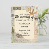 Weeding Einladung to a Vintage-Inspirred Union (Stehend Vorderseite)
