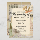 Weeding Einladung to a Vintage-Inspirred Union (Vorne/Hinten)