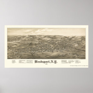 Weedsport, NY panoramische Karte - 1885 Poster