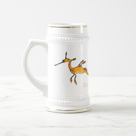 Weedy seadragon Cartoon Illustration Bierglas (Links)