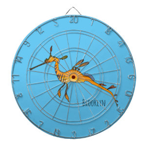 Weedy seadragon Cartoon Illustration Dartscheibe