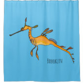 Weedy seadragon Cartoon Illustration Duschvorhang (Vorderseite)