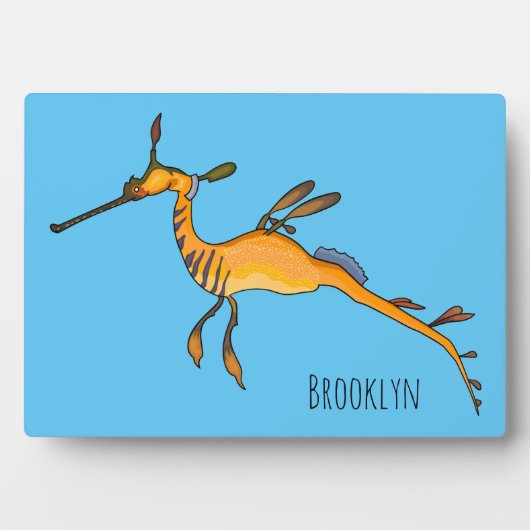 Weedy seadragon Cartoon Illustration Fotoplatte (Vorderseite)