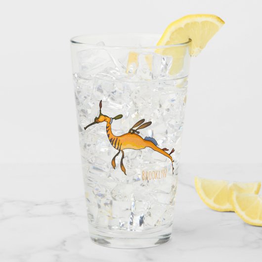 Weedy seadragon Cartoon Illustration Glas (Rückseite Ice)