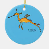 Weedy seadragon Cartoon Illustration Keramik Ornament (Vorne)