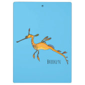 Weedy seadragon Cartoon Illustration Klemmbrett (Rückseite)