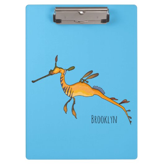 Weedy seadragon Cartoon Illustration Klemmbrett (Vorderseite)