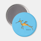 Weedy seadragon Cartoon Illustration Magnet (Vorderseite/Rückseite)