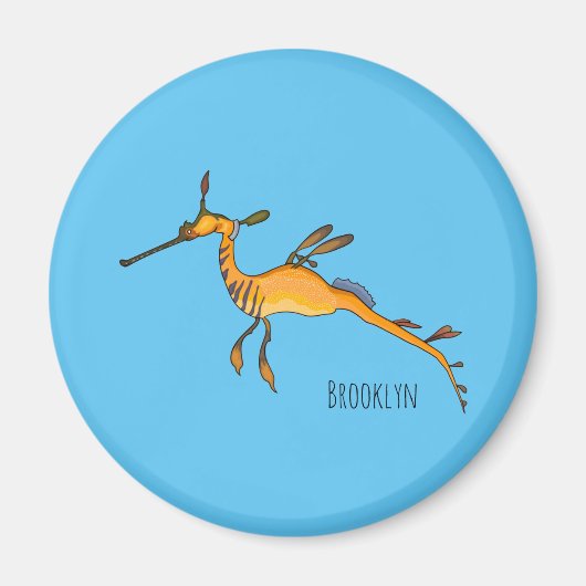 Weedy seadragon Cartoon Illustration Magnet (Vorne)