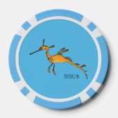 Weedy seadragon Cartoon Illustration Pokerchips (Rückseite)