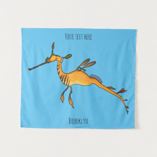 Weedy seadragon Cartoon Illustration Wandteppich (Vorderseite (Horizontal))