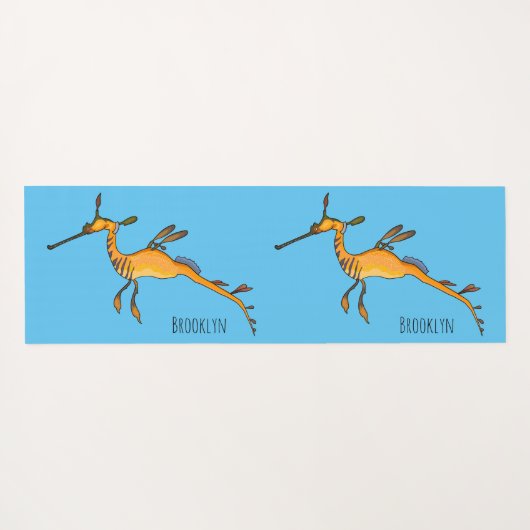 Weedy seadragon Cartoon Illustration Yogamatte (Rückseite (Horizontal))