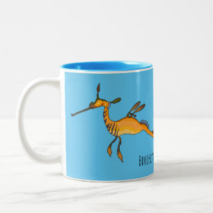 Weedy seadragon Cartoon Illustration Zweifarbige Tasse