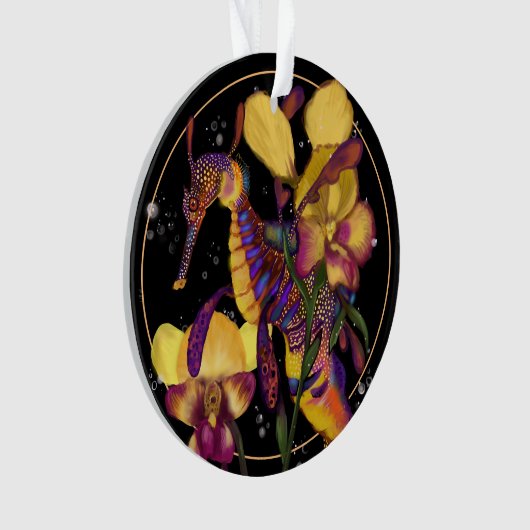 Weedy Seadragon mit Orchideen Ornament (Vorderseite)