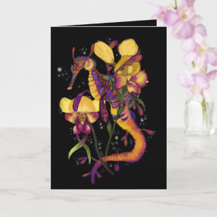 Weedy Seadragon mit Orchids Danke Karte
