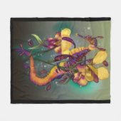 Weedy Seadragon mit Orchids Fleecedecke (Vorderseite (Horizontal))