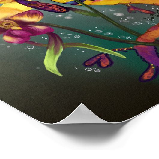 Weedy Seadragon mit Orchids Poster (Ecke)