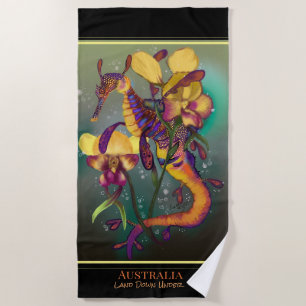 Weedy Seadragon mit Orchids Strandtuch
