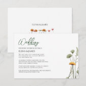 Weekend Details Wildblume Budget Micro Wedding Begleitkarte (Vorne/Hinten)