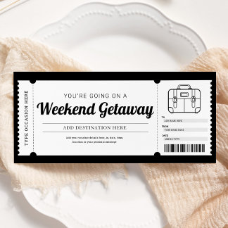 Weekend Einweg Geschenkgutschein Einladung