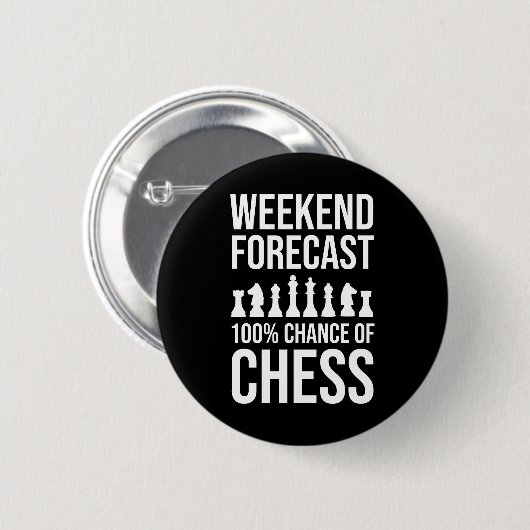Weekend Forecast - 100% Chance of Chess Button (Vorne & Hinten)