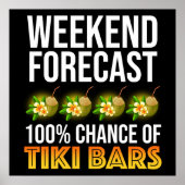Weekend Forecast - 100% Chance of Tiki Bars Poster (Vorne)