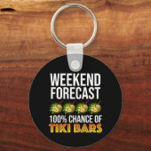 Weekend Forecast - 100% Chance of Tiki Bars Schlüsselanhänger (Vorderseite)