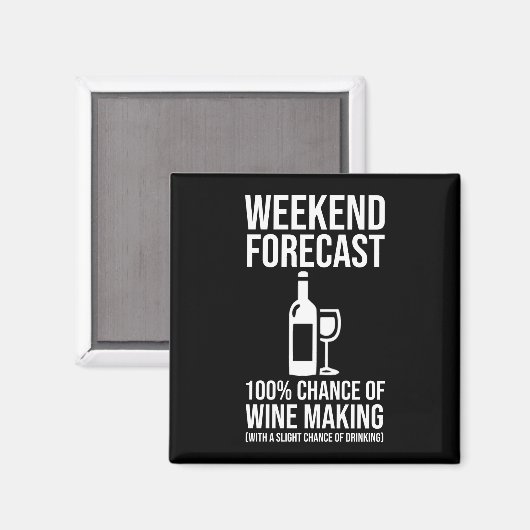 Weekend Forecast - 100% Chance of Wine Making Magnet (Vorderseite/Rückseite)