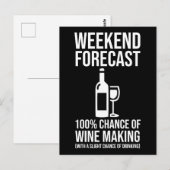 Weekend Forecast - 100% Chance of Wine Making Postkarte (Vorne/Hinten)