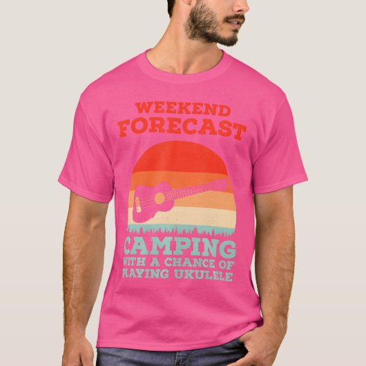 Weekend Forecast Camping With Playing Ukulele vint T-Shirt (Vorderseite)