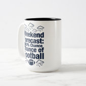 Weekend Forecast: Football Zweifarbige Tasse (Vorderseite Links)