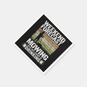 Weekend Forecast Mowing Beer Lawn Mowing Gift Drin Serviette (Ecke)