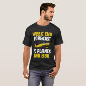 Weekend Forecast RC Flugzeug und GRILLEN Barbecue T-Shirt (Vorne ganz)