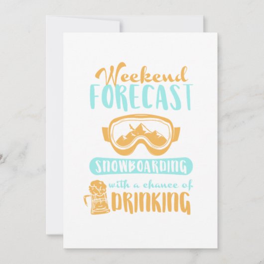 Weekend Forecast Snowboarding Winter Sports Gift Einladung (Vorderseite)