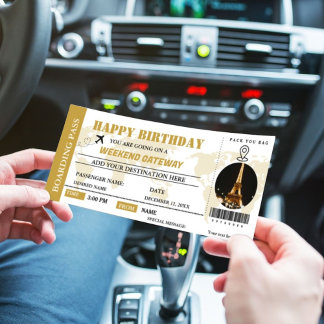 Weekend Geburtstag Boarding Pass Ticket Inn Einladung
