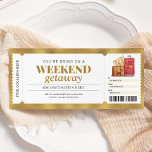 Weekend Getaway Gold Geschenkgutschein für Reisen Einladung<br><div class="desc">Weekend Gold Geschenkgutschein Einladung.</div>