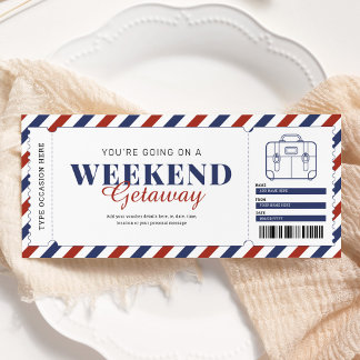 Weekend Getaway Gutschein Einladung