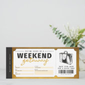 Weekend Gold Geschenkgutschein für Reisen Einladung (Stehend Vorderseite)