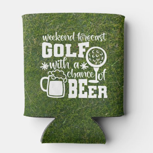 Weekend Golf Forecast Typografie Dosenkühler (Rückseite)