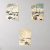 Weekend in the Hamptons – Retro East Coast Seaside Bilderwand Sets (Vorderseite)